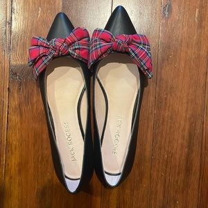 NWOT Jack Rogers Debra Tartan Bow Flat